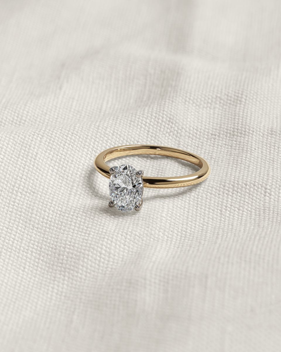 Flatlay of engagement ring