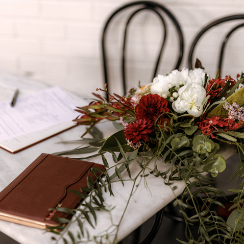 flowers on table