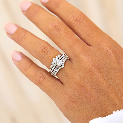 Solitaire store wedding band