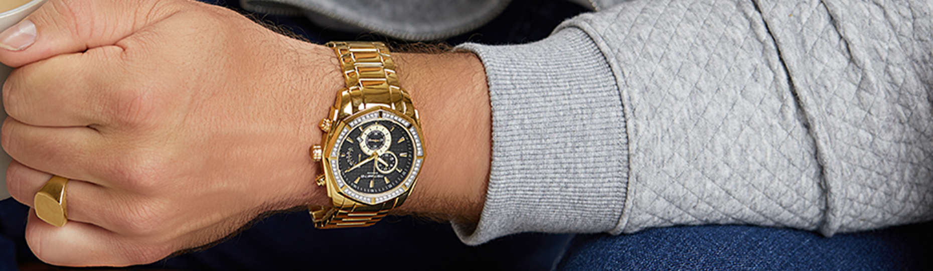 mens gold watches with diamonds