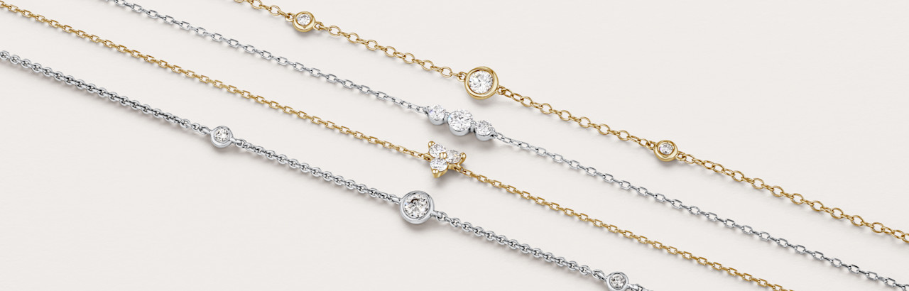 gold and white gold diamond bracelets 