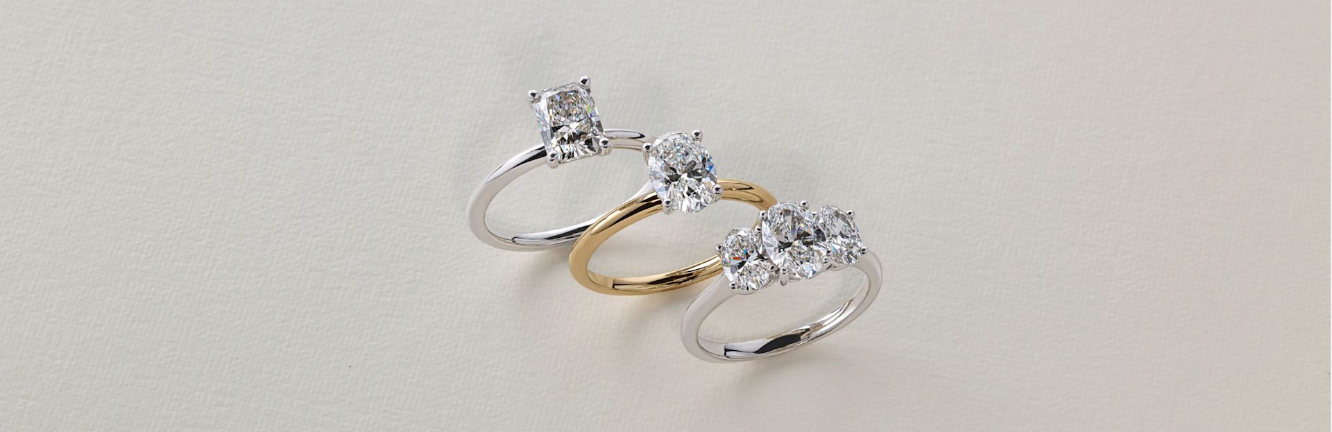 Hand with diamond bridal set