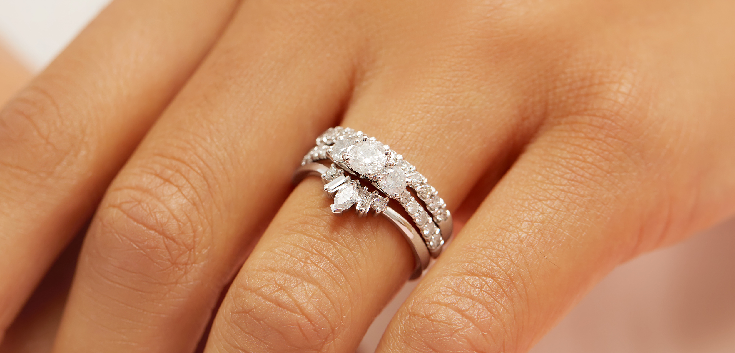 Three Stone Engagement Ring Stack