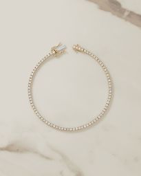yellow gold diamond tennis bracelet