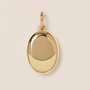 Gold heart and oval necklace