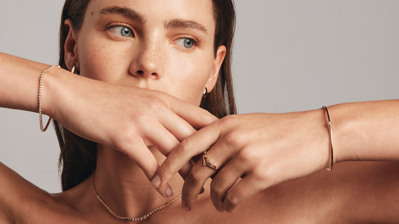 Woman with layering necklace