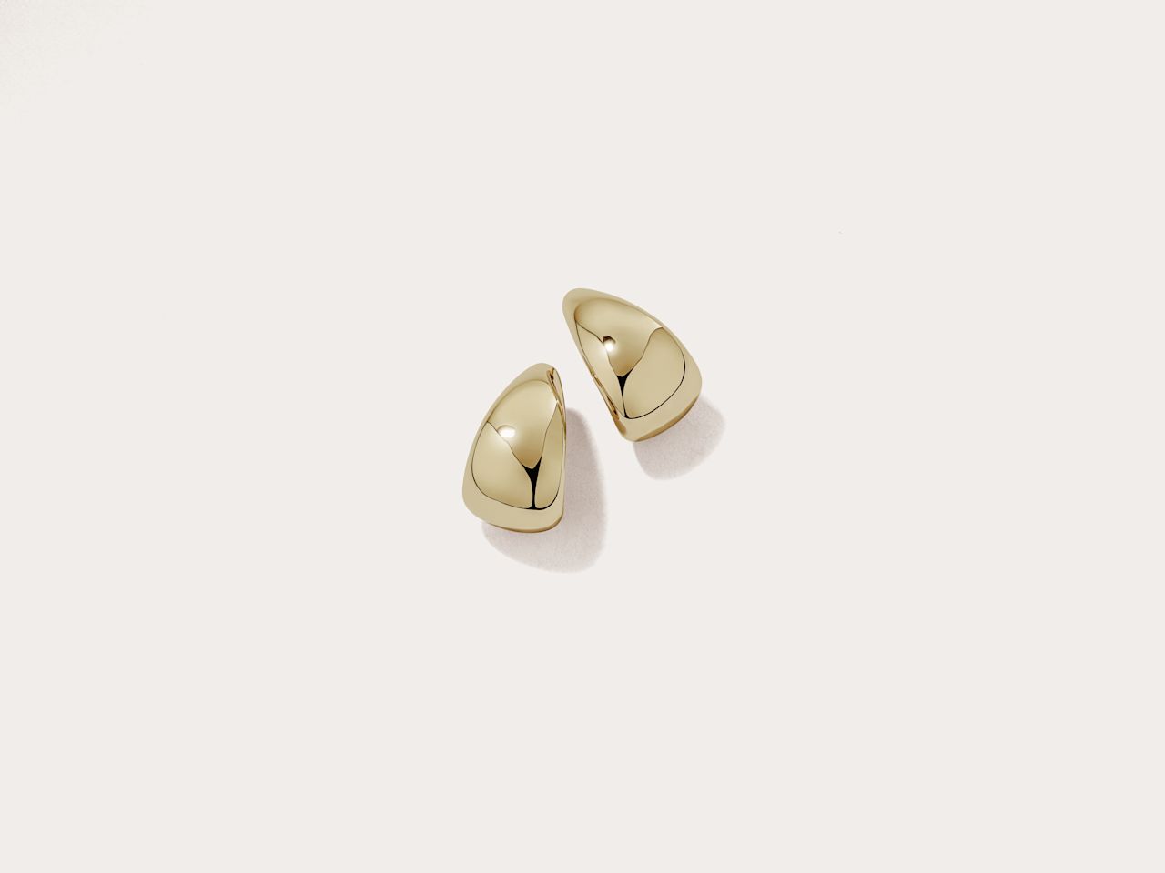 yellow gold dome stud earrings