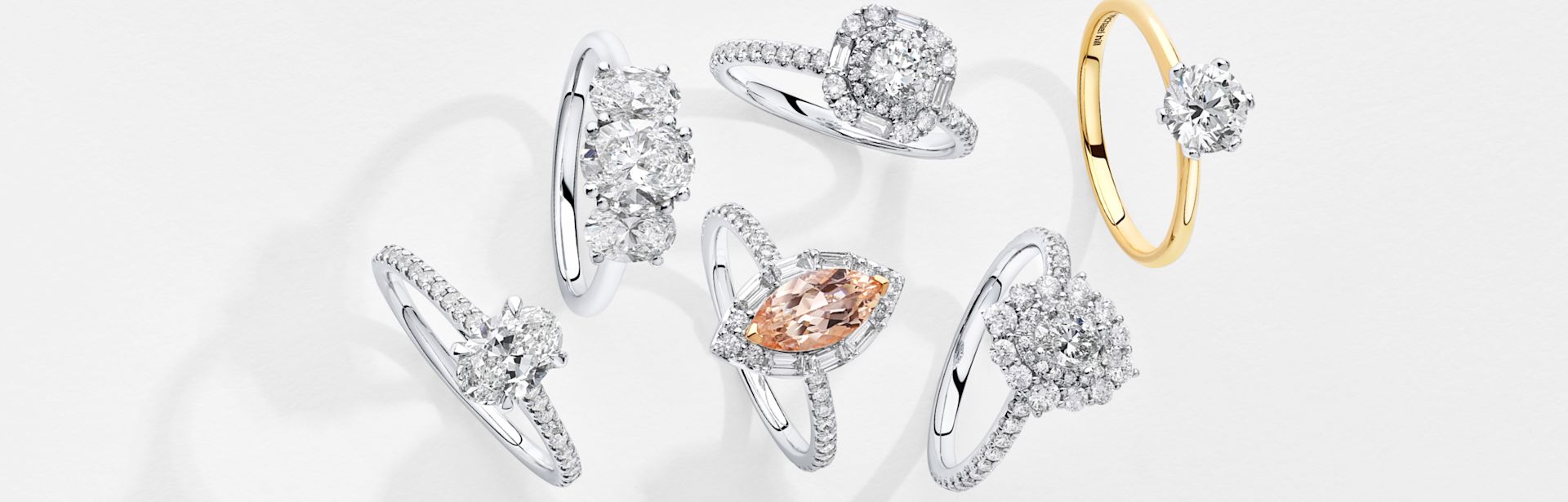 engagement ring styles halo, three stone, solitaire, cluster, vintage, side stone, double halo