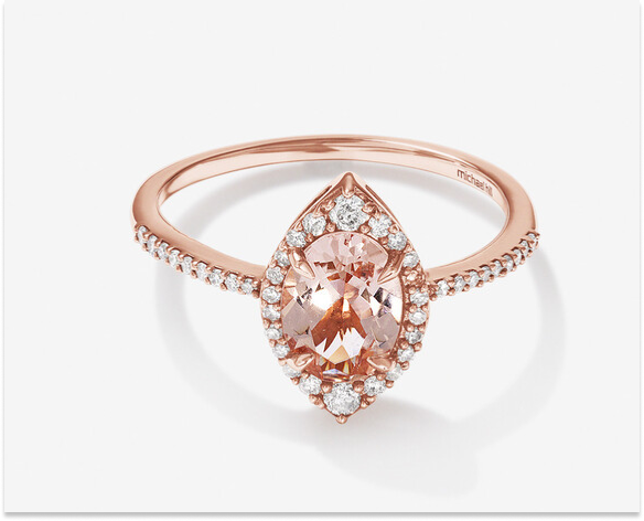 Morganite Coloured Stone Ring 