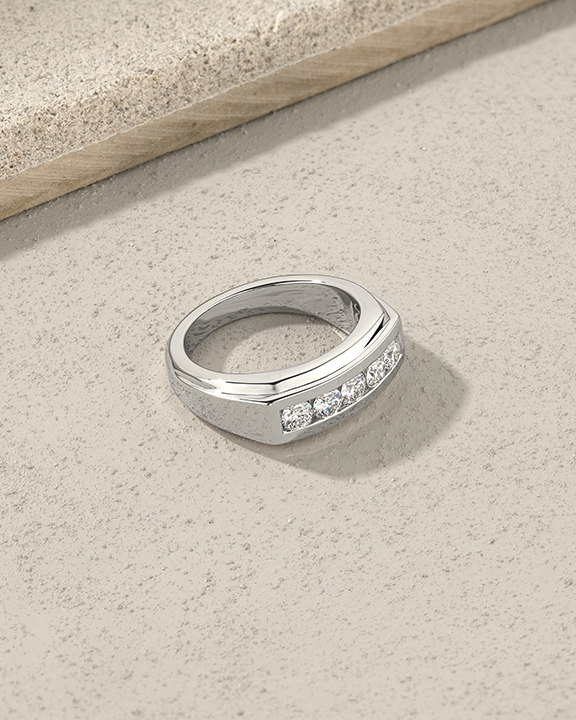 mens white gold diamond ring