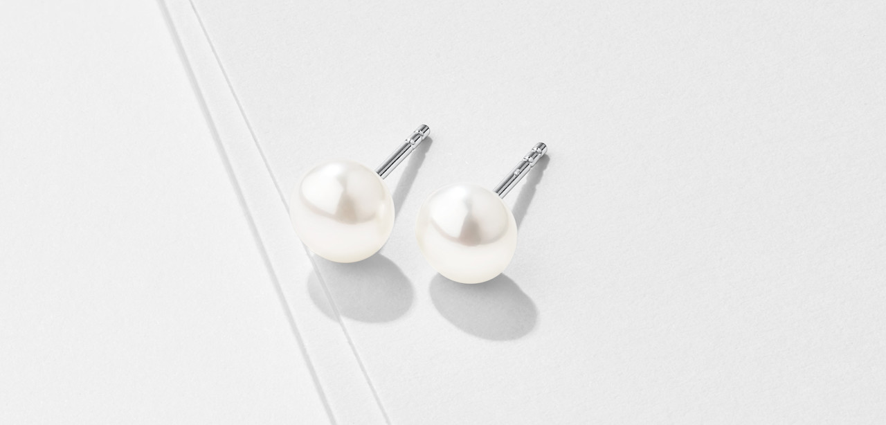 Pearl stud earrings