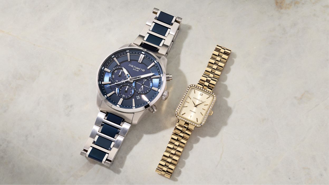 Black and gold watch
