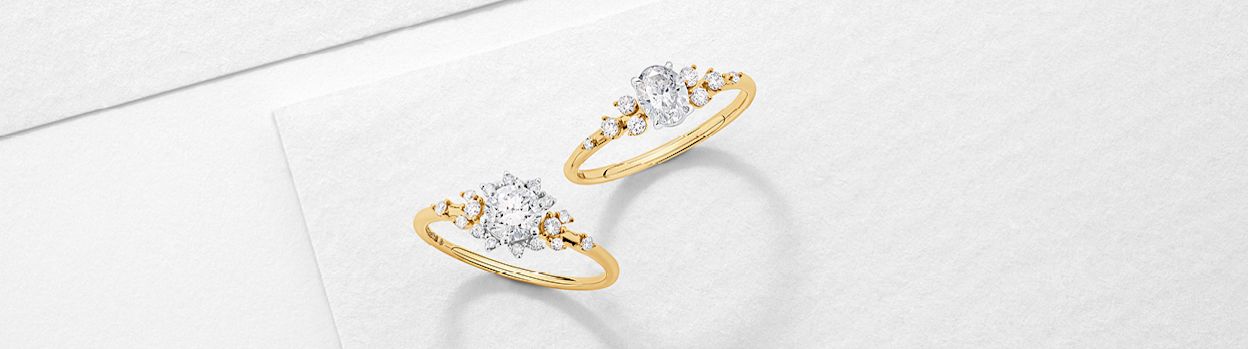 Two Cluster Multi Stone Engagement Rings