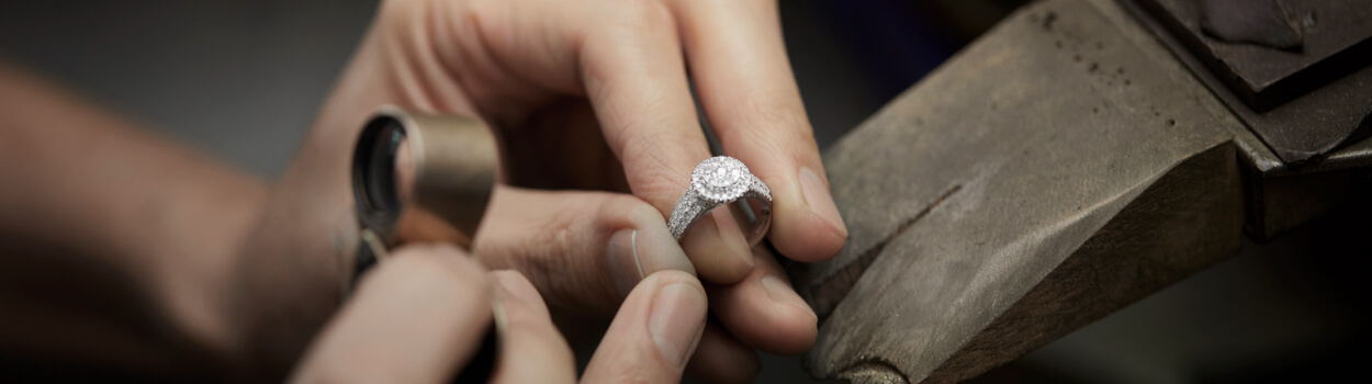 Engagement ring being crafted