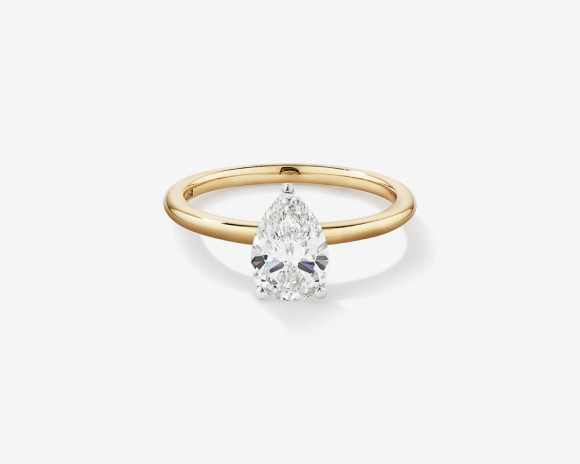 White Gold Pear Cut Diamond Engagement Ring