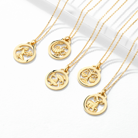 Sets of gold zodiac jewellery