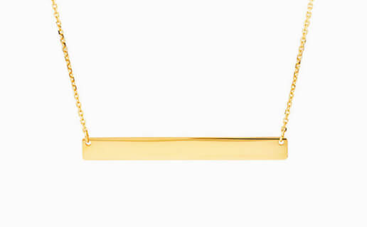 Gold bar engravable necklace