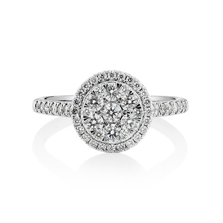 Your guide to Diamonds - Popular Cluster style Engagement rings