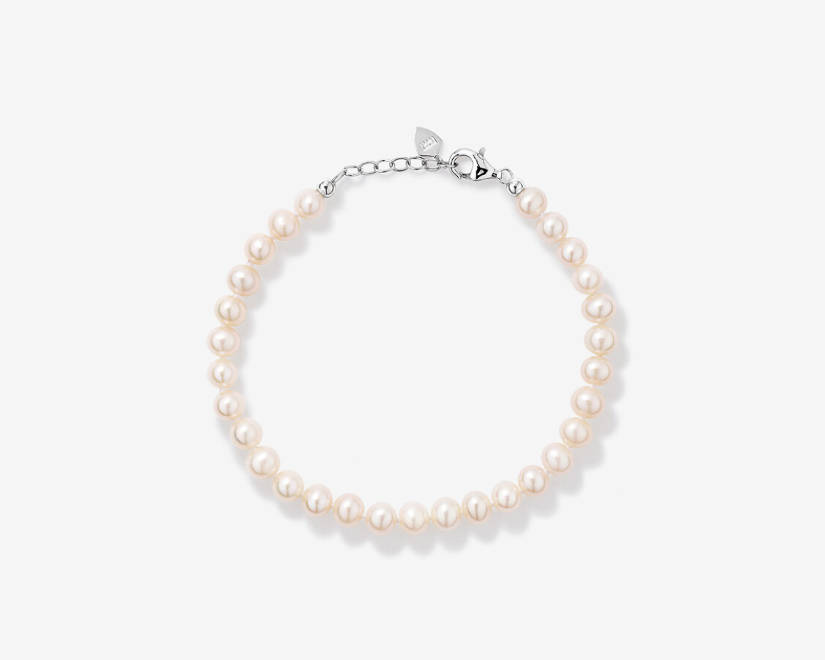 silver and pearl gemstone bracelet