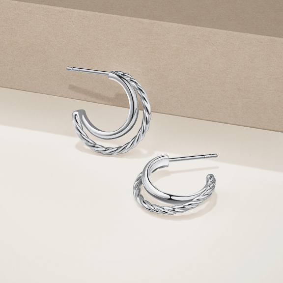 Silver twist earrings