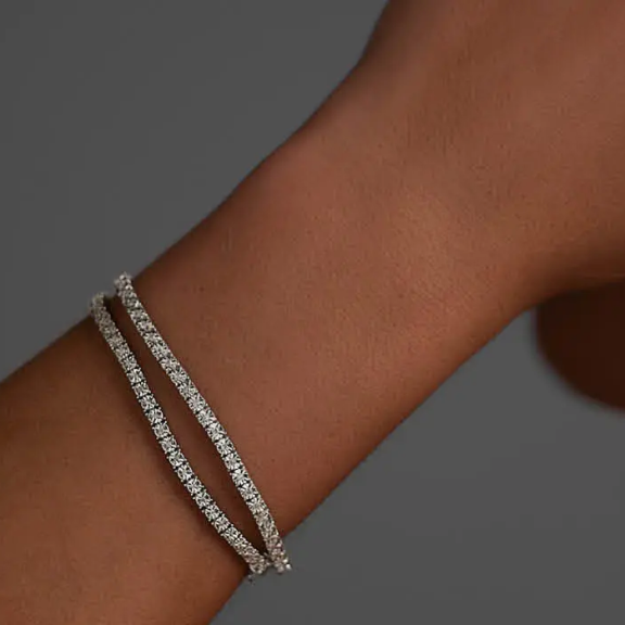 stacked diamond tennis bracelets