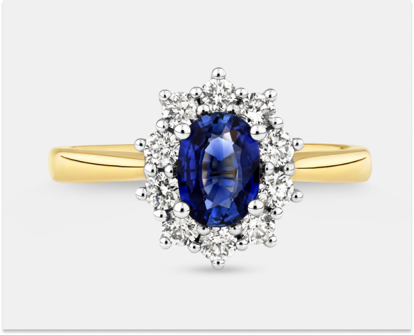 Blue Sapphire and Diamond Ring 