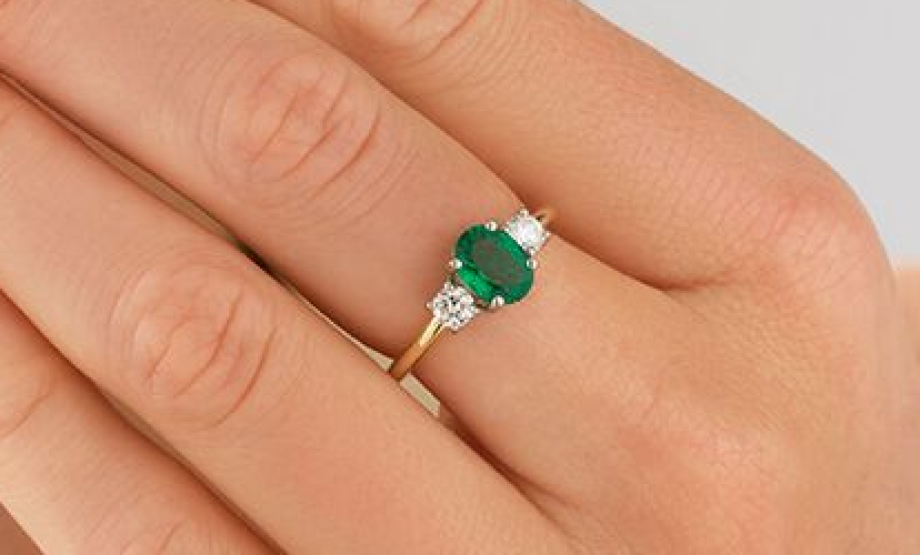 Square mint columbian emerald Ring -