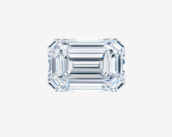 emerald cut diamond solitaire engagement ring in white gold