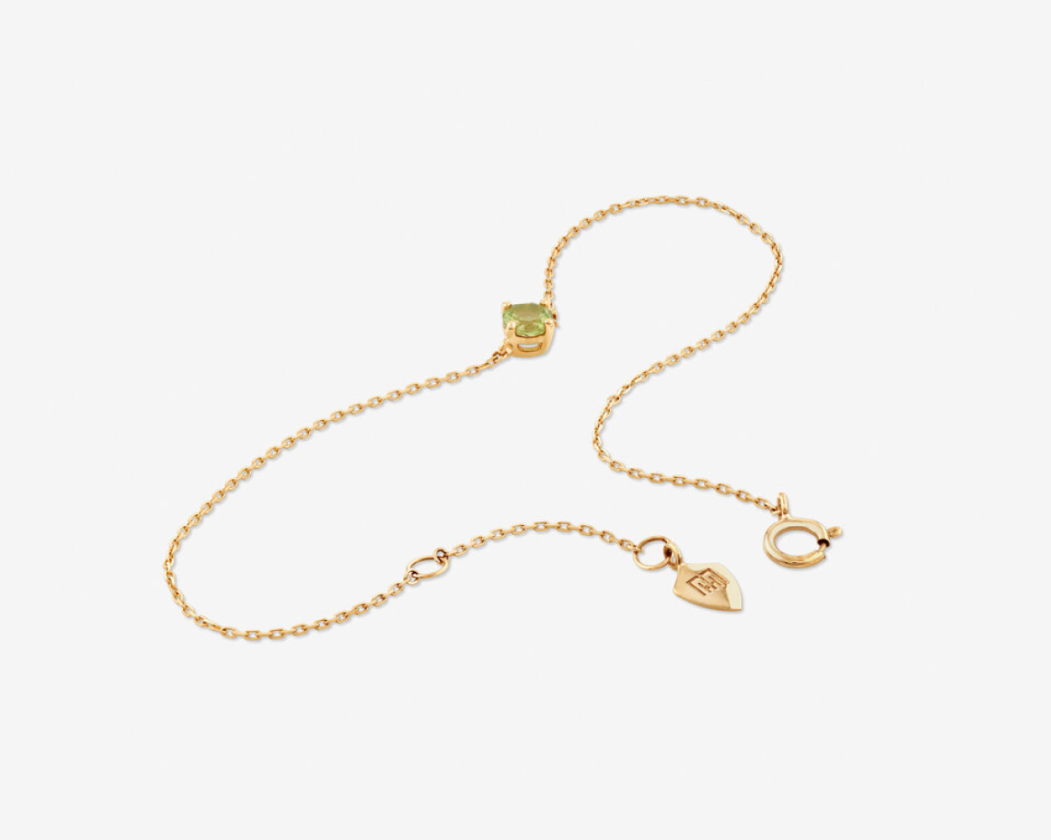 peridot gemstone yellow gold bracelet