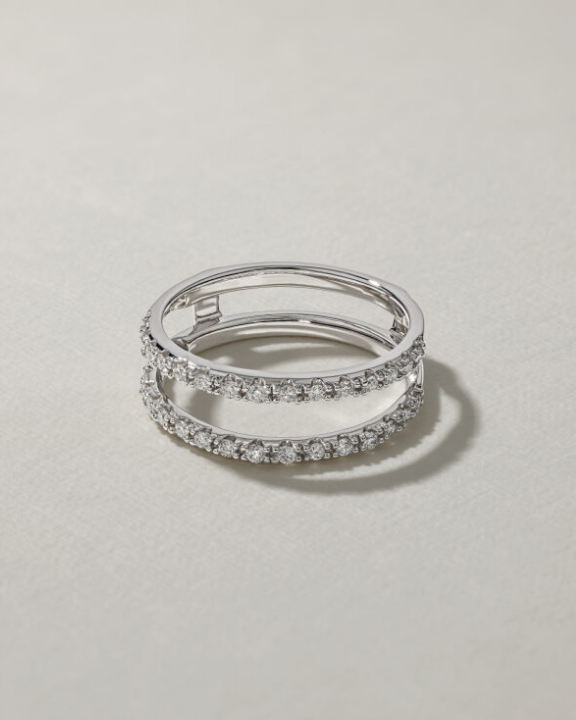 yellow gold daimond enhancer with engagement ring