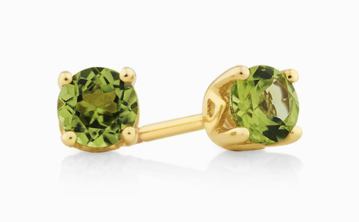 Peridot gemstone stud earrings
