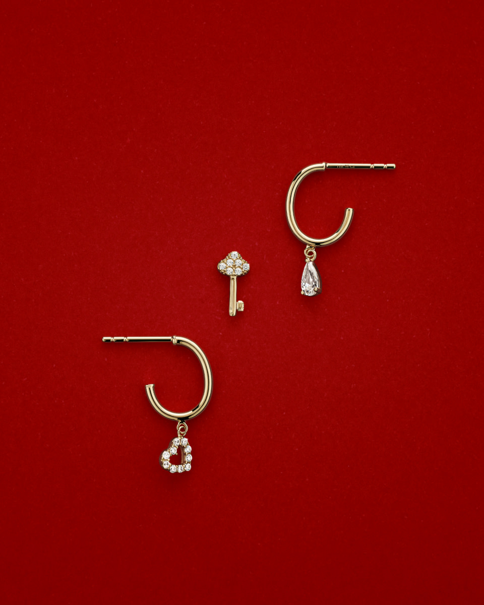 Flat lay of earrings