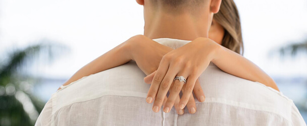 Couple with engagement ring