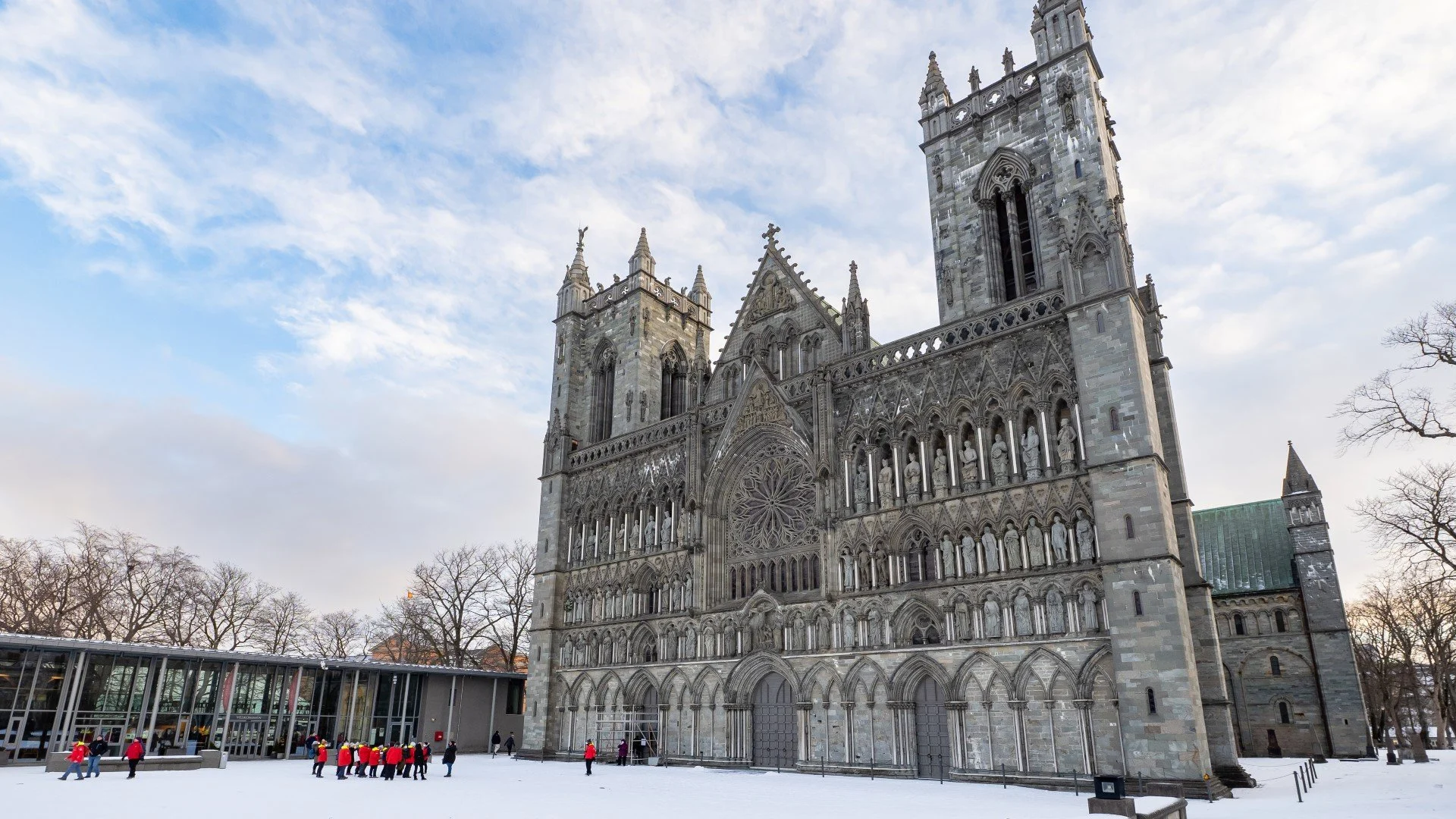 Nidaros Cathedral in Trondheim is built over the burial site of King Olav II, who became the patron saint of the nation.