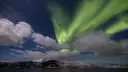 Northern lights seen from on board MS Maud, Norway.
