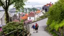 Randonnée dans les collines de la campagne de Bergen, en Norvège.
