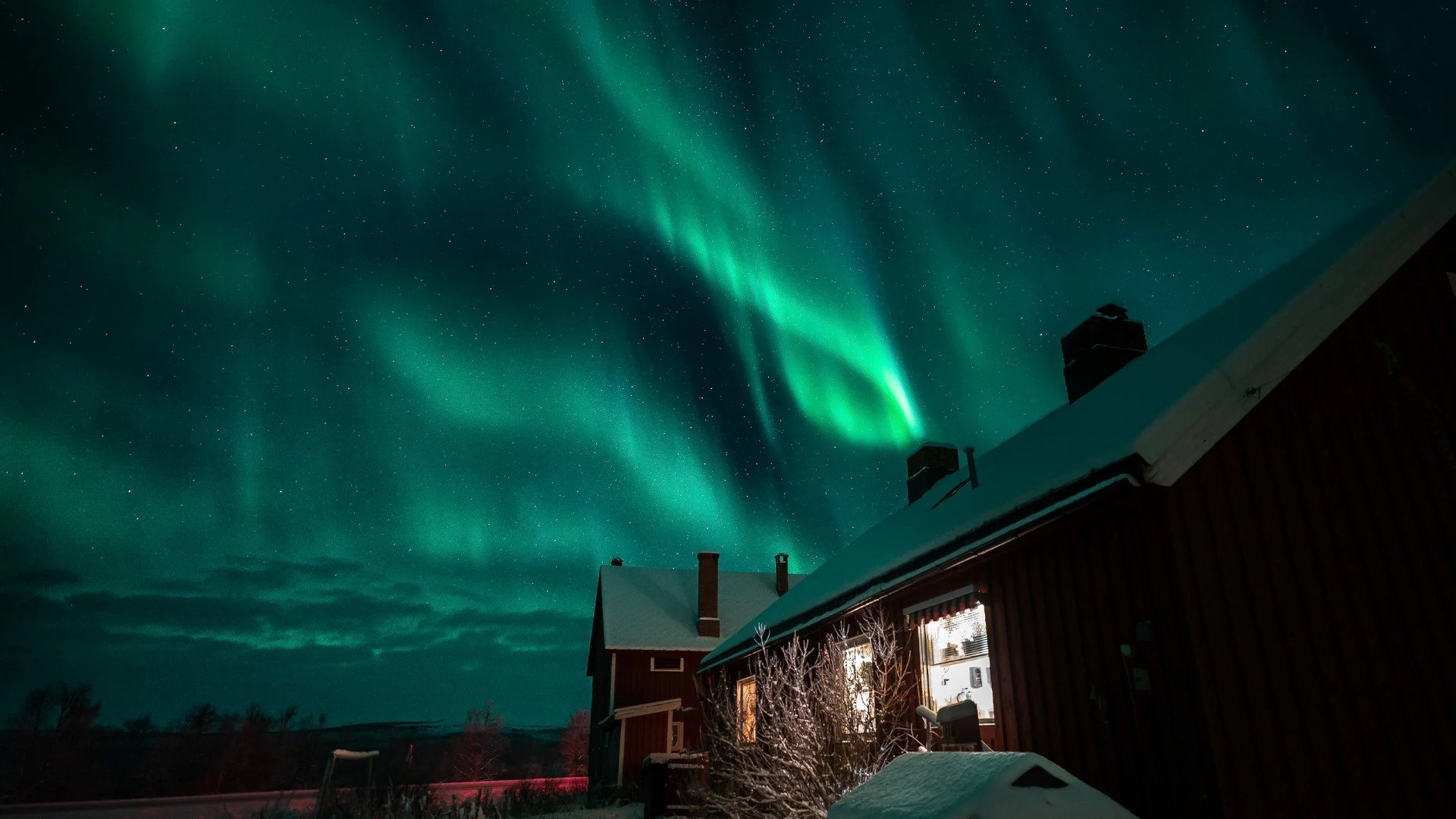 Beautiful Northern lights at the countryside of Alta