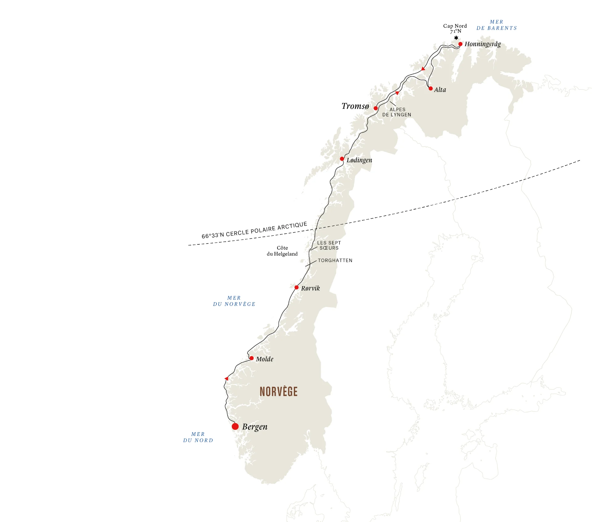 Le North Cape Express - Demi-voyage de Bergen à Tromsø (2024/25)