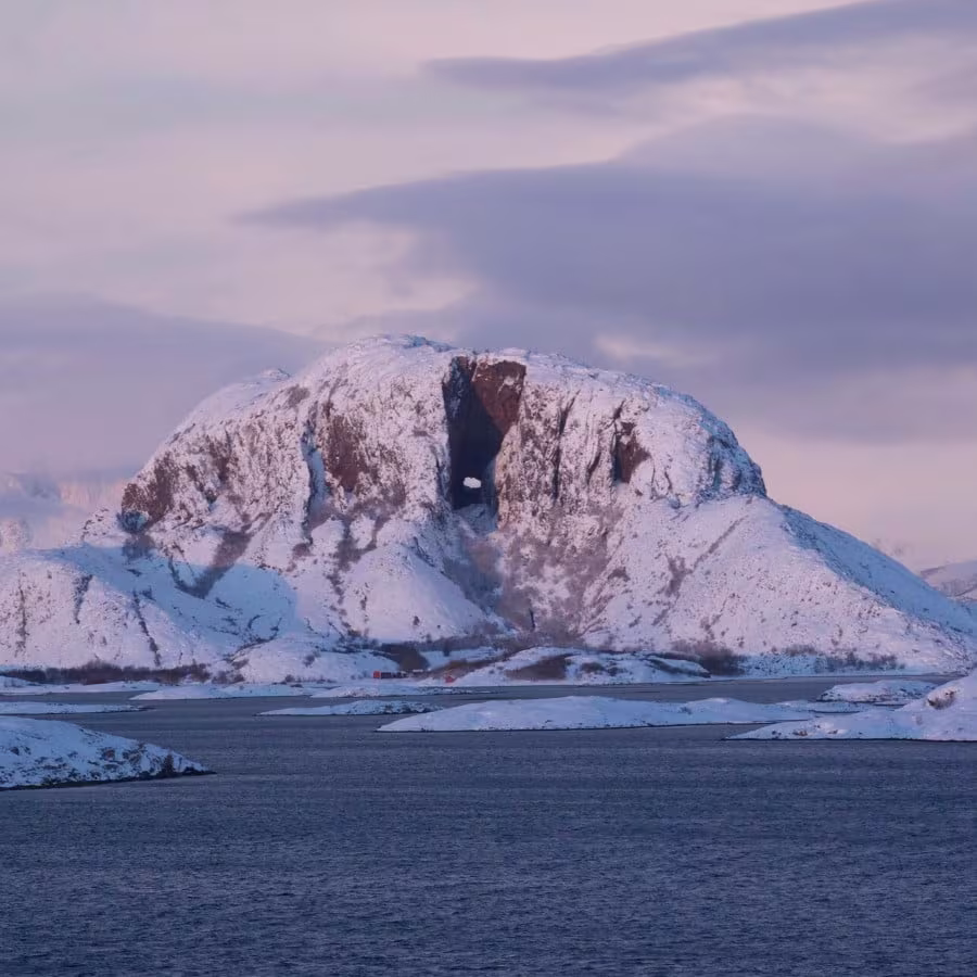 Torghatten in winter, Norway