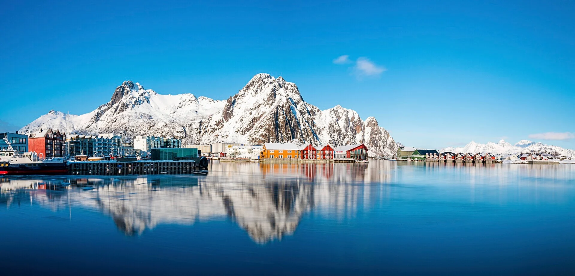 Svolvaer auf den Lofoten, Norwegen, im Winter