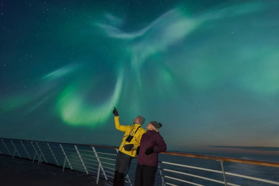 Northern Lights on deck