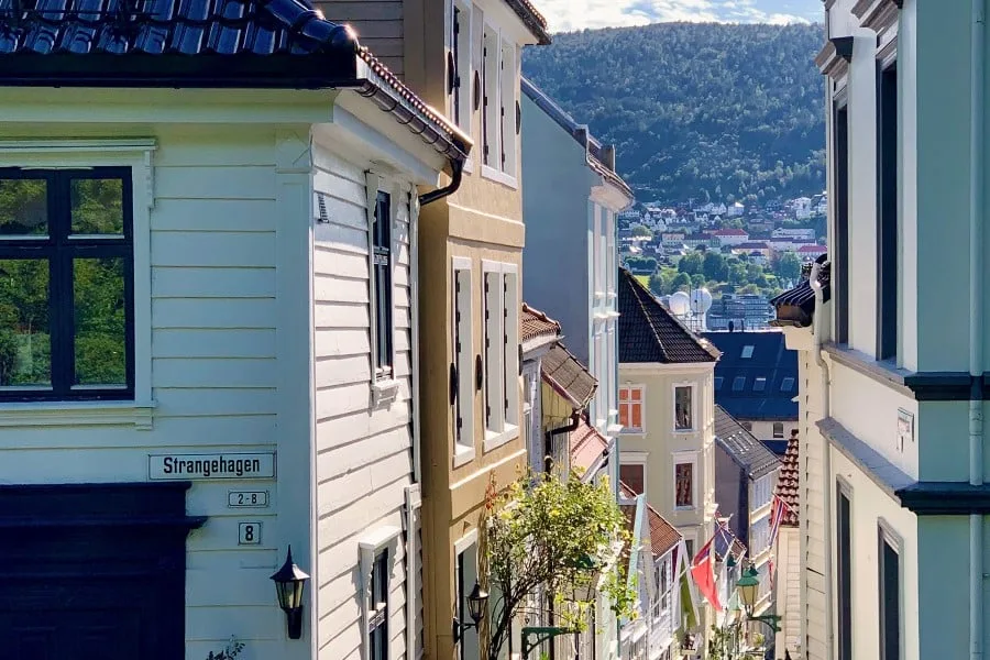 The colourful wooden wharfs of Bryggen, Bergen's UNESCO-listed neighbourhood