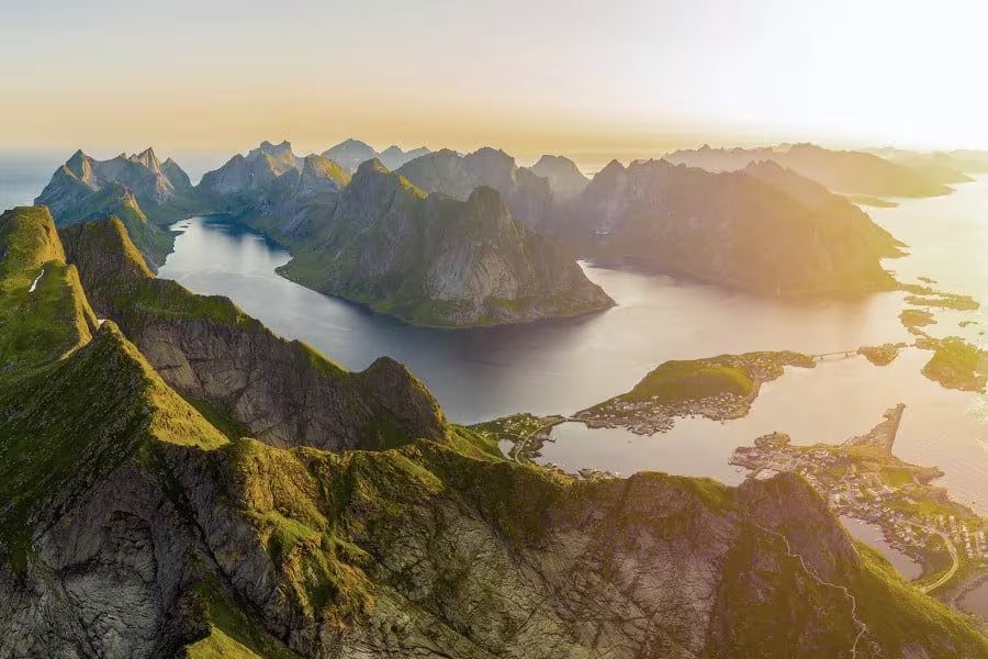 Sunset over Reine in the Lofoten Islands, Norway