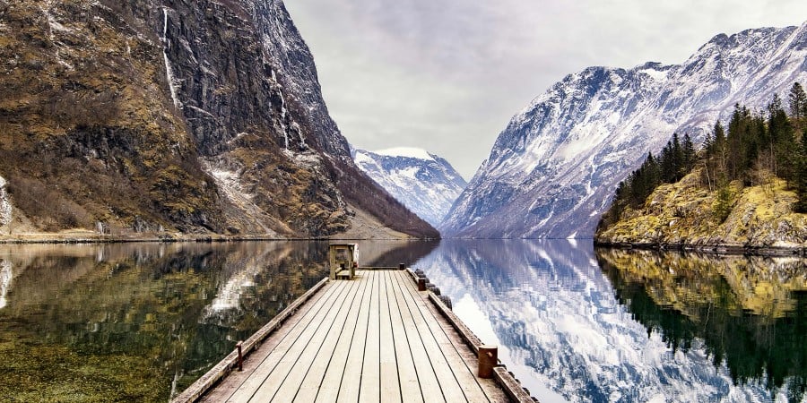 Si vous venez en hiver, le Nærøyfjord ressemblera à ceci