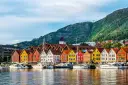 The colourful wooden wharfs in Bryggen, Bergen