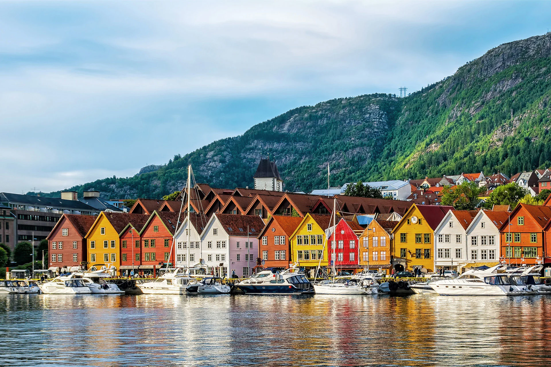 The colourful wooden wharfs in Bryggen, Bergen