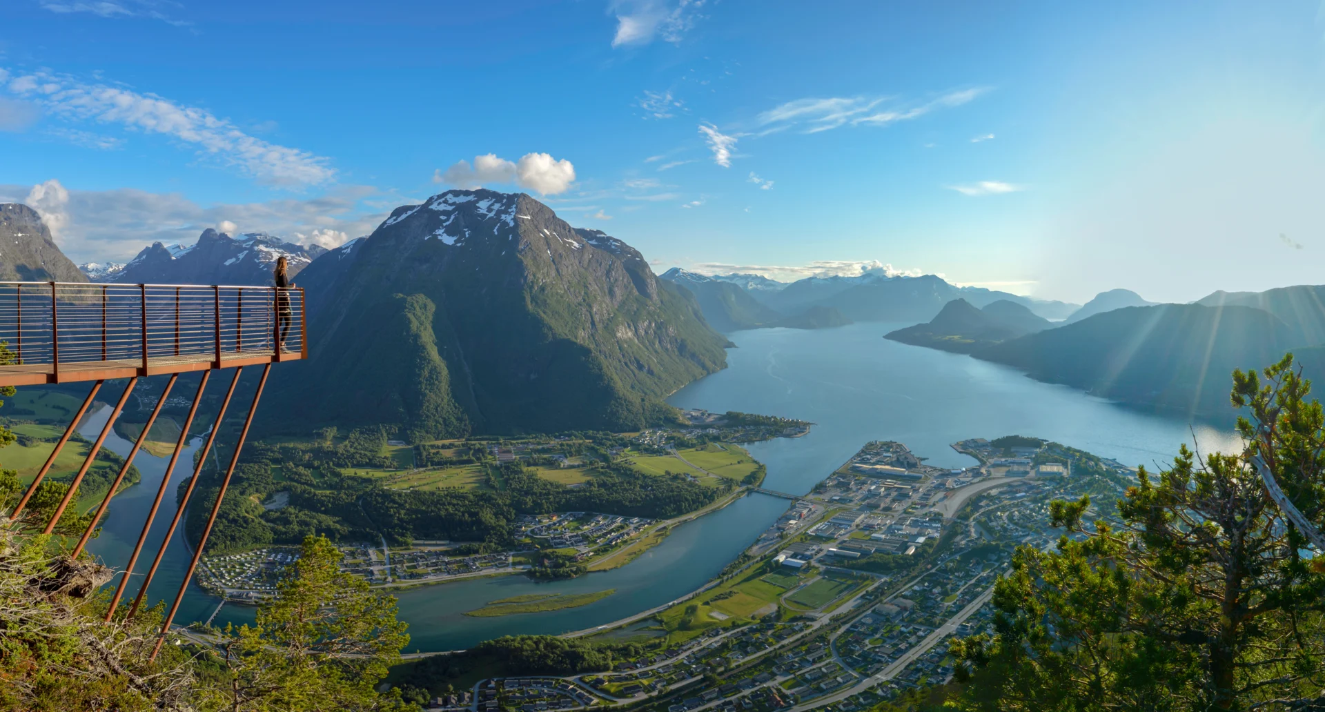 The view over Åndalsnes from Rampestreken, Norway