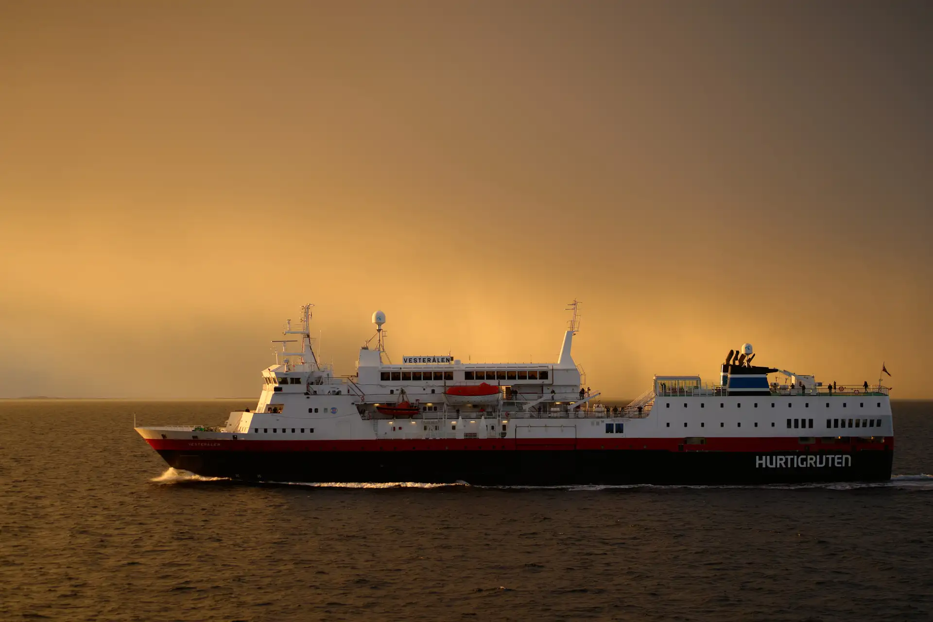 MS Vesteralen in sunset
