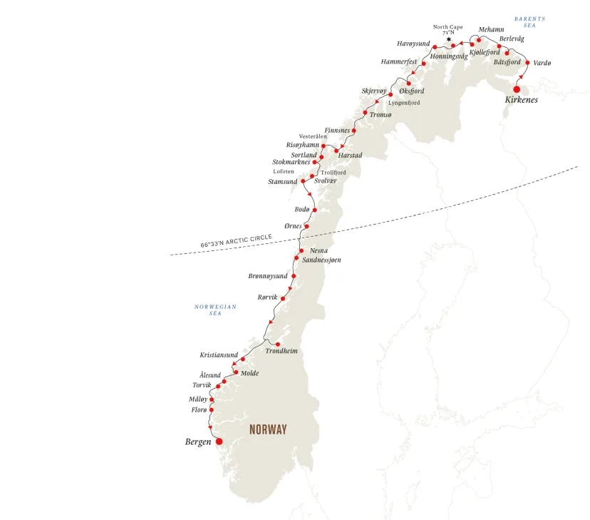 6-Day Norwegian Voyage | Kirkenes to Bergen