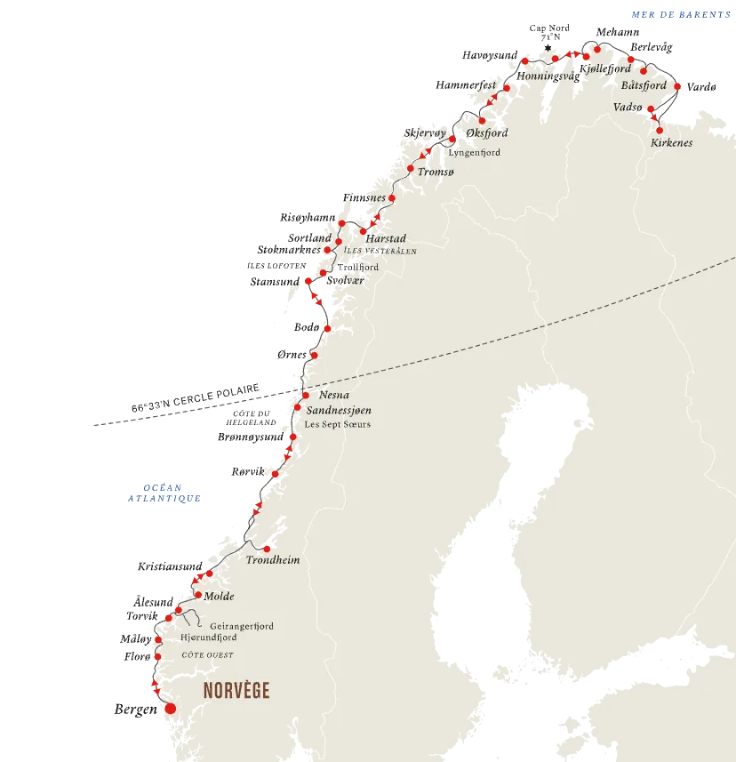 Croisière Bergen Kirkenes Bergen